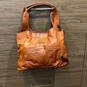 Frye light tan shoulder bag